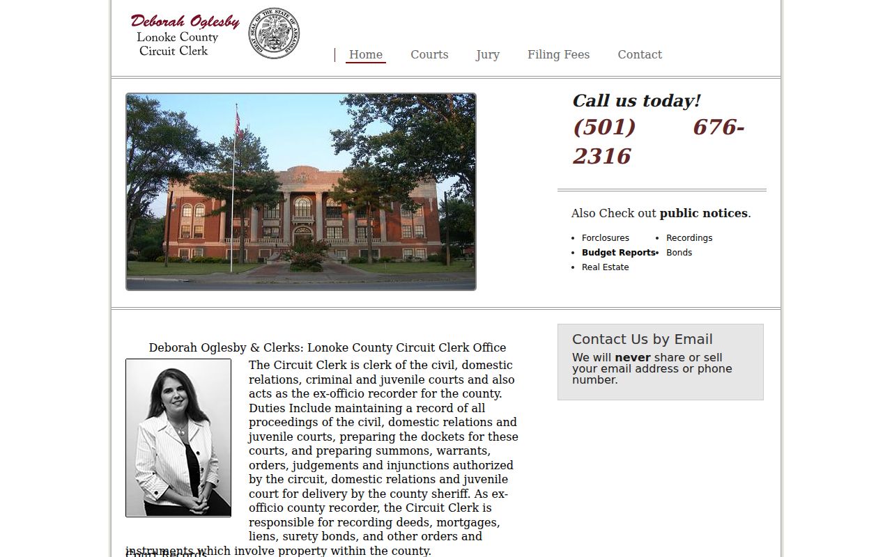 Cabot people search Lonoke Circuit Clerk recorder records